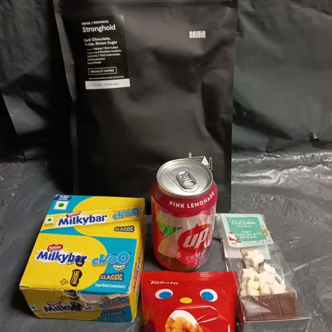 APPROXIMATELY 10 ASSORTED FOOD/DRINK PRODUCTS TO INCLUDE TRIP DRINKS, ORIGIN COFFEE, MILKYBAR CHOO ETC 