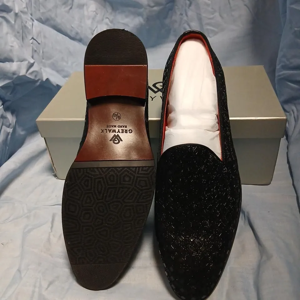 GREYWALK KINE BLACK GLITTER SLIP-ON SHOES – UK 9 (EU 43)