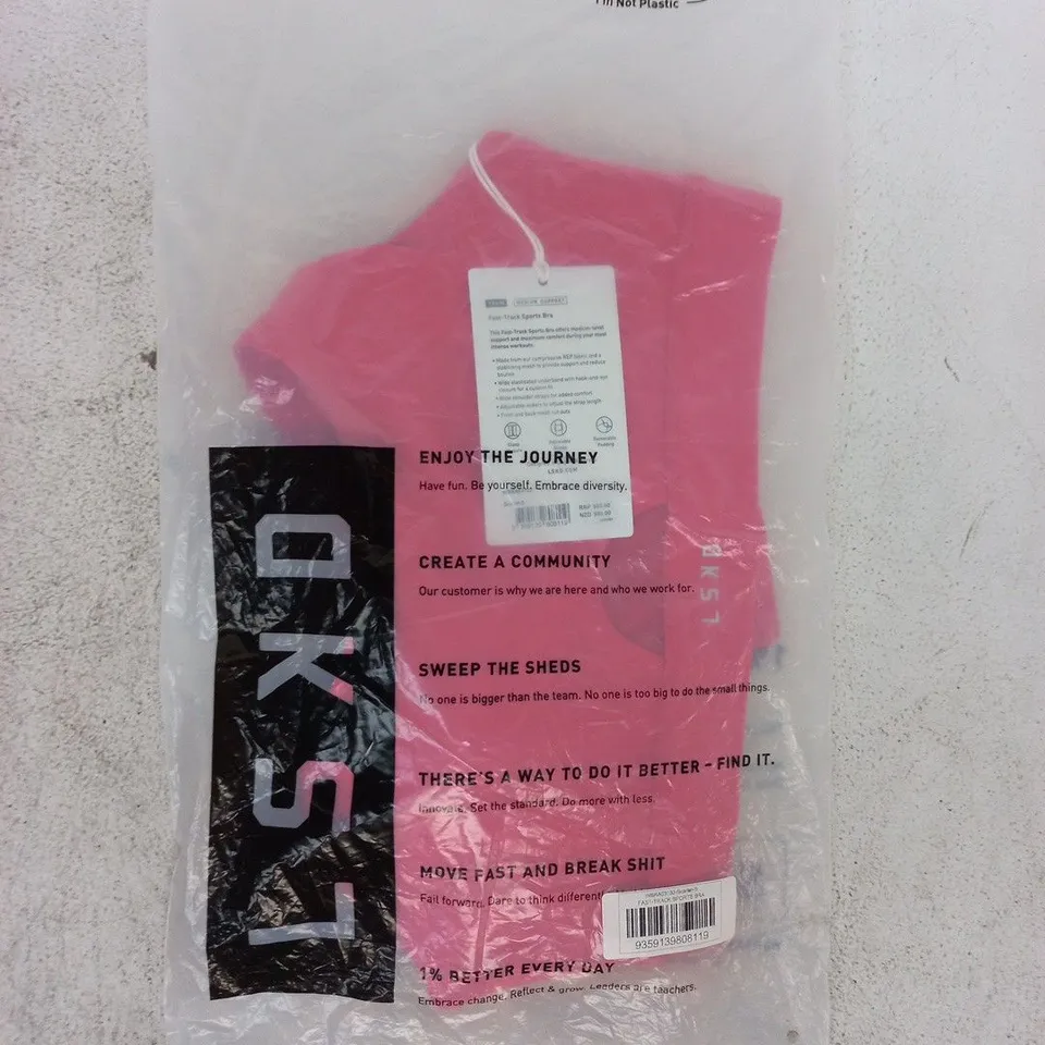 BAGGED LSKD FAST-TRACK SPORTS BRA IN SCARLET SIZE SMALL