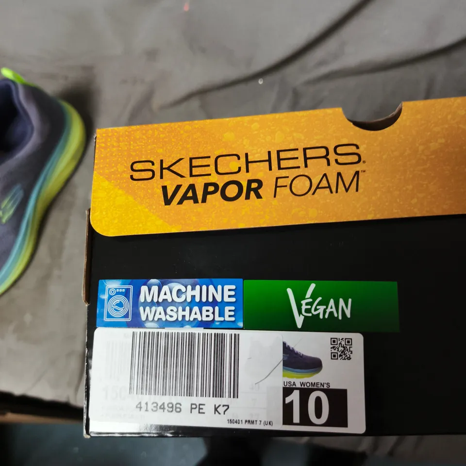 SKECHERS VAPOR FOAM WOMEN'S SHOES – UK 8 (US 10), PURPLE KNIT WITH NEON ACCENTS