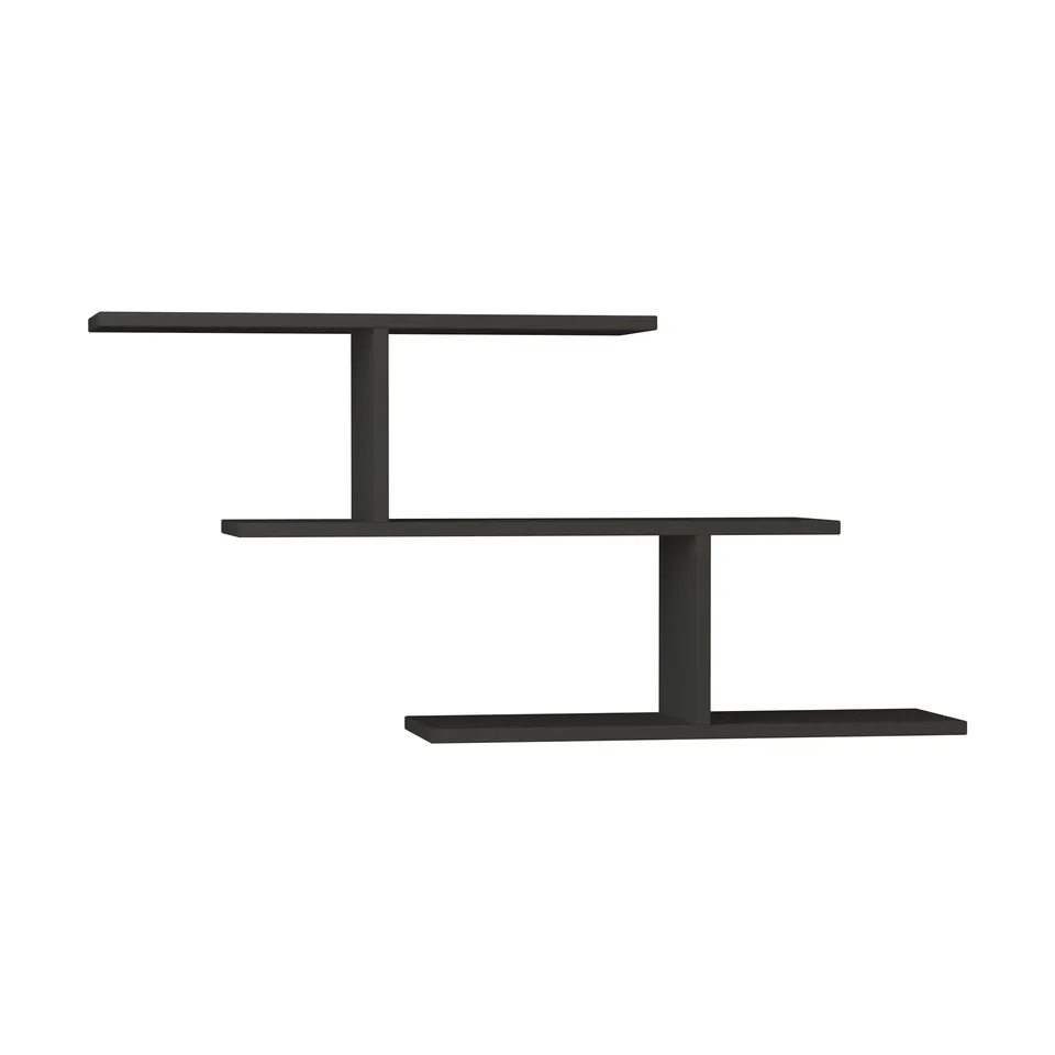 BOXED MISI WALL MOUNTED MODERN BOOKCASE DISPLAY UNIT W 104CM WIDE IN GREY