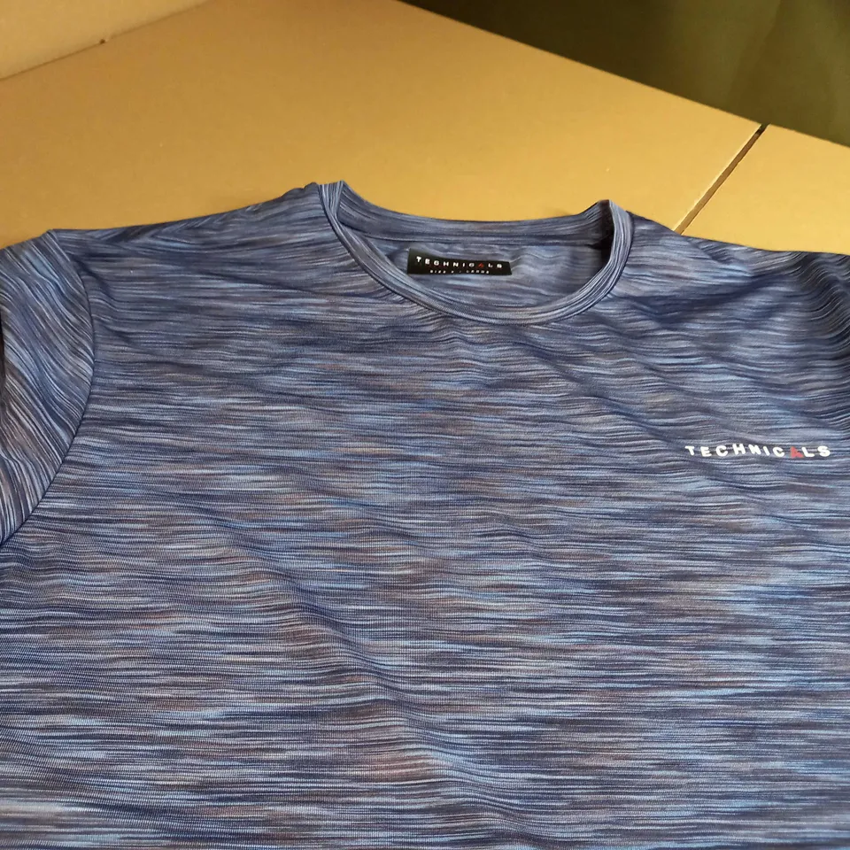 TECHNICALS BLUE MARL BASE LAYER/FITNESS TOP - XLARGE