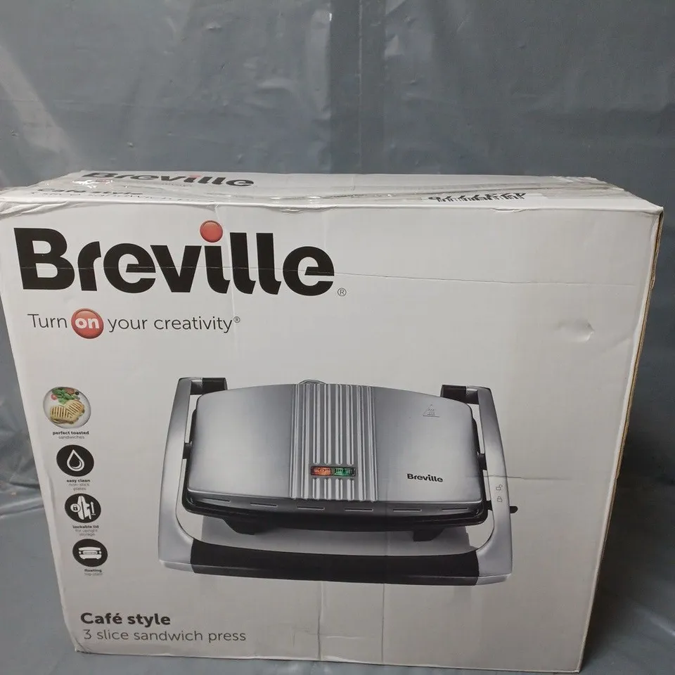 BREVILLE CAFE STYLE 3 SLICE SANDWICH PRESS