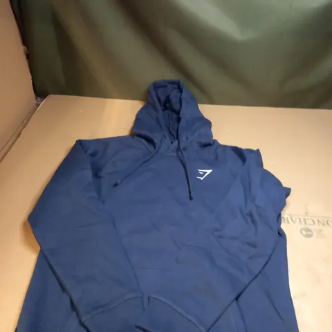 NAVY BLUE GYMSHARK HOODIE SIZE L 