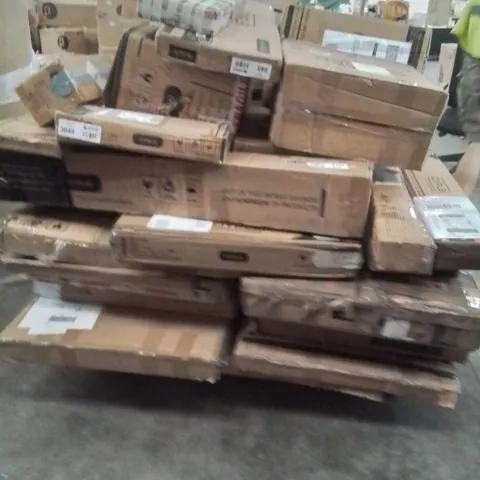 PALLET OF OYPLA FLATPACKED PRODUCTS AND ITEMS TO INCLUDE;BREAD BIN,EXPANDING TRELLIS,FOLDING BAR STOOL,MOUNTED CLOTHES RAIL