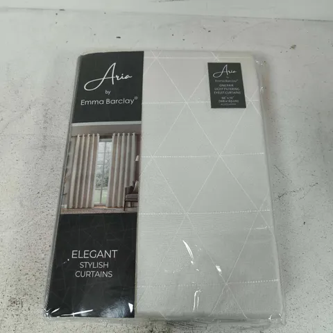 ARIA BY EMMA BARCLAY EYELET CURTAINS - ONE PAIR, LIGHT FILTERING, 66 X 72 IN