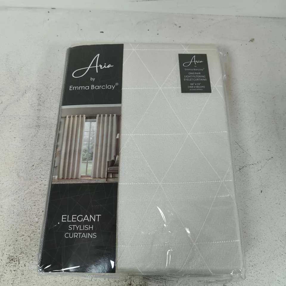 ARIA BY EMMA BARCLAY EYELET CURTAINS - ONE PAIR, LIGHT FILTERING, 66 X 72 IN