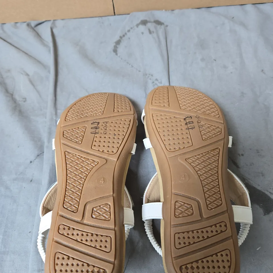 JO & JOE WHITE EMBELLISHED SANDALS – WOMEN'S, UK 4.