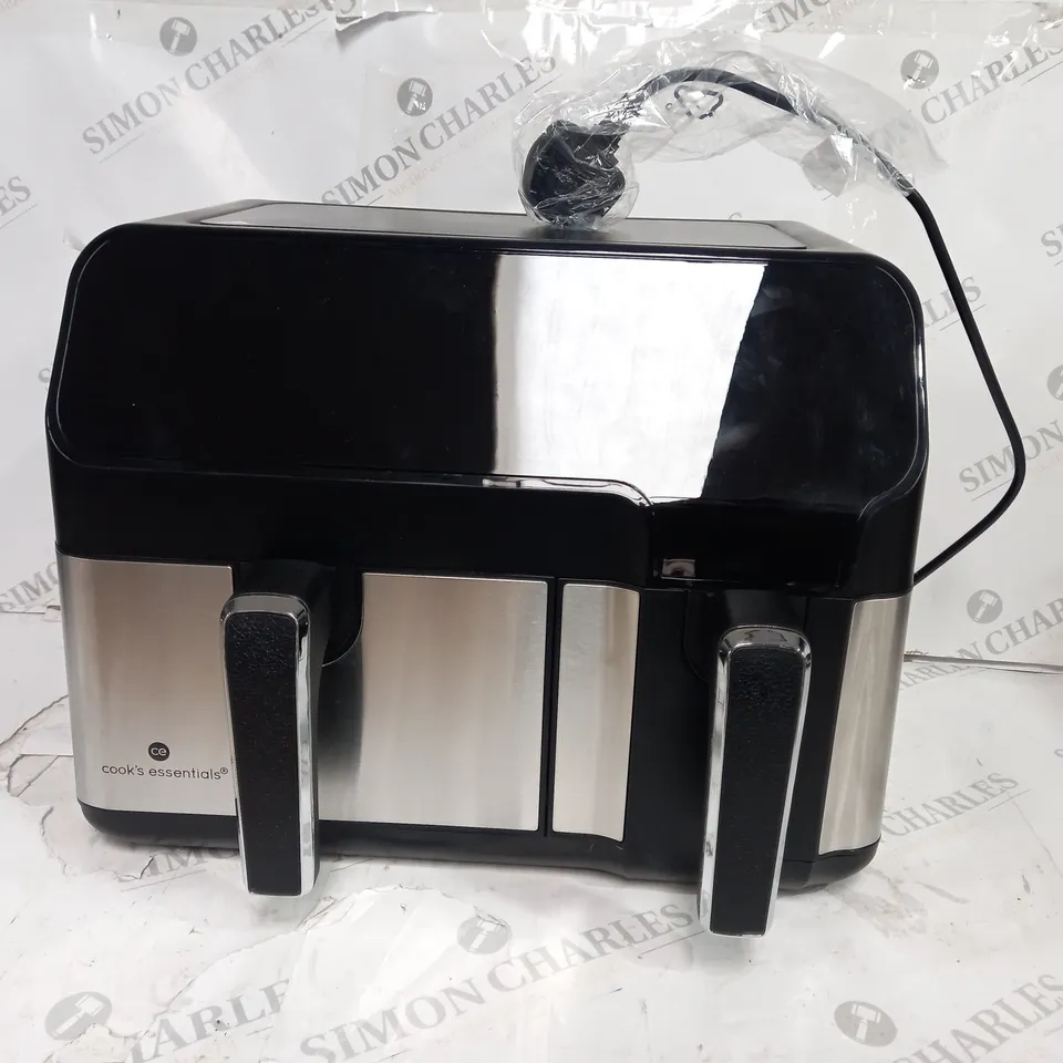 BOXED COOK'S ESSENTIALS 7.7L DUAL AIR FRYER IN BLACK