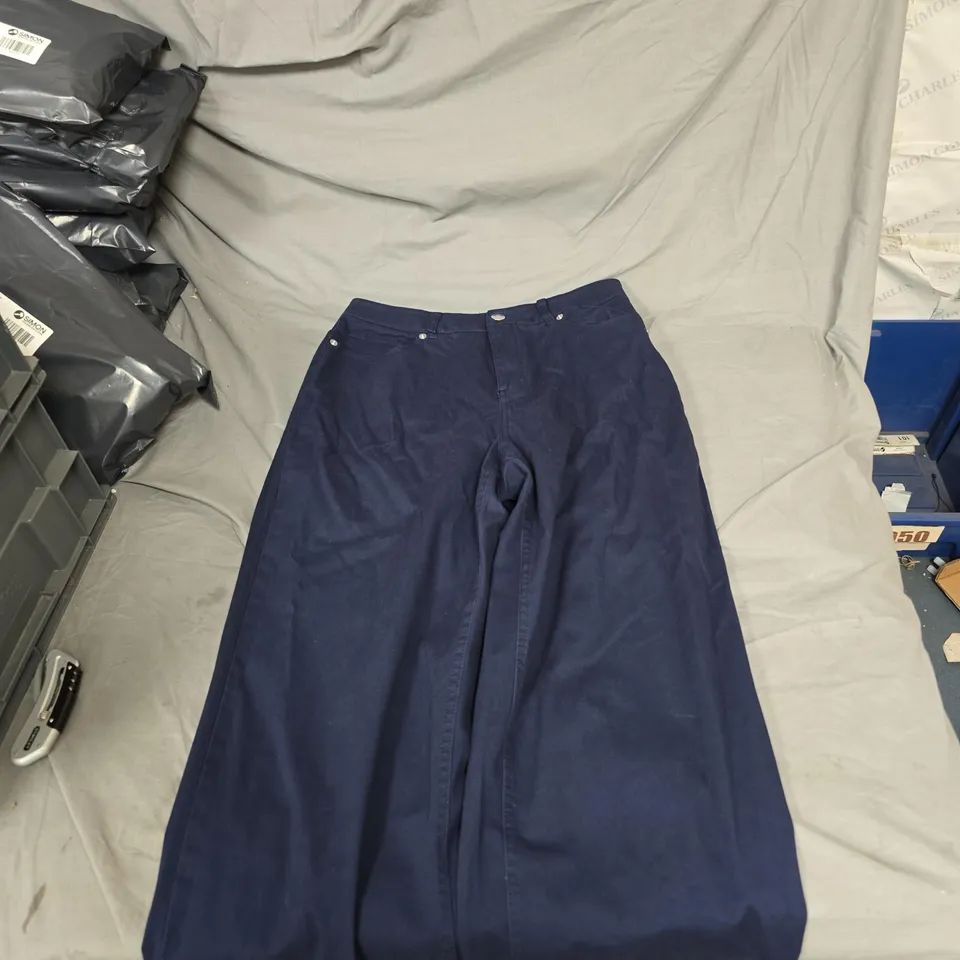 RUTH LANGFORD NAVY WIDE-LEG TROUSERS – UK 10 