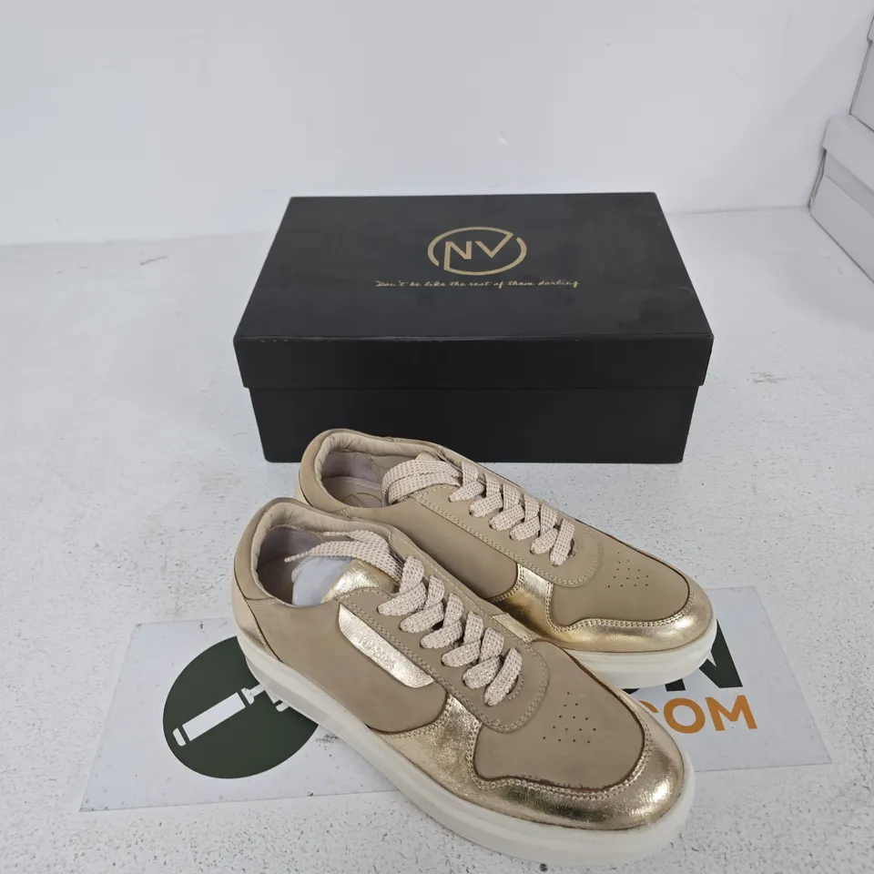 NOVA NV B2688 NUDE GOLD TRAINERS – UK SIZE 6 (SIZE 6) – WOMEN'S