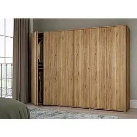 BOXED LISSON 6 DOOR WARDROBE - OAK EFFECT (6 BOXES)