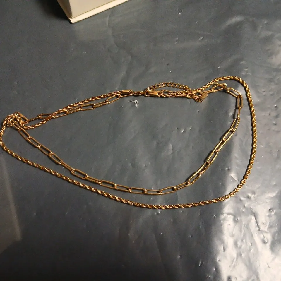 BOXED OLIVIA JEWELLERY 2-CHAIN GOLD TONE NECKLACE