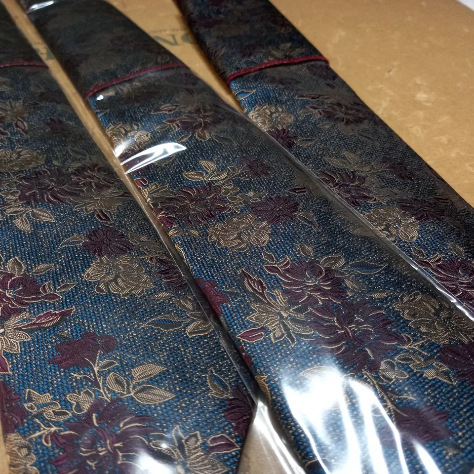 MOSES KUSHNER LOT OF 13 DARK SEA BLUE WITH PURPLE FLOWERS TIES