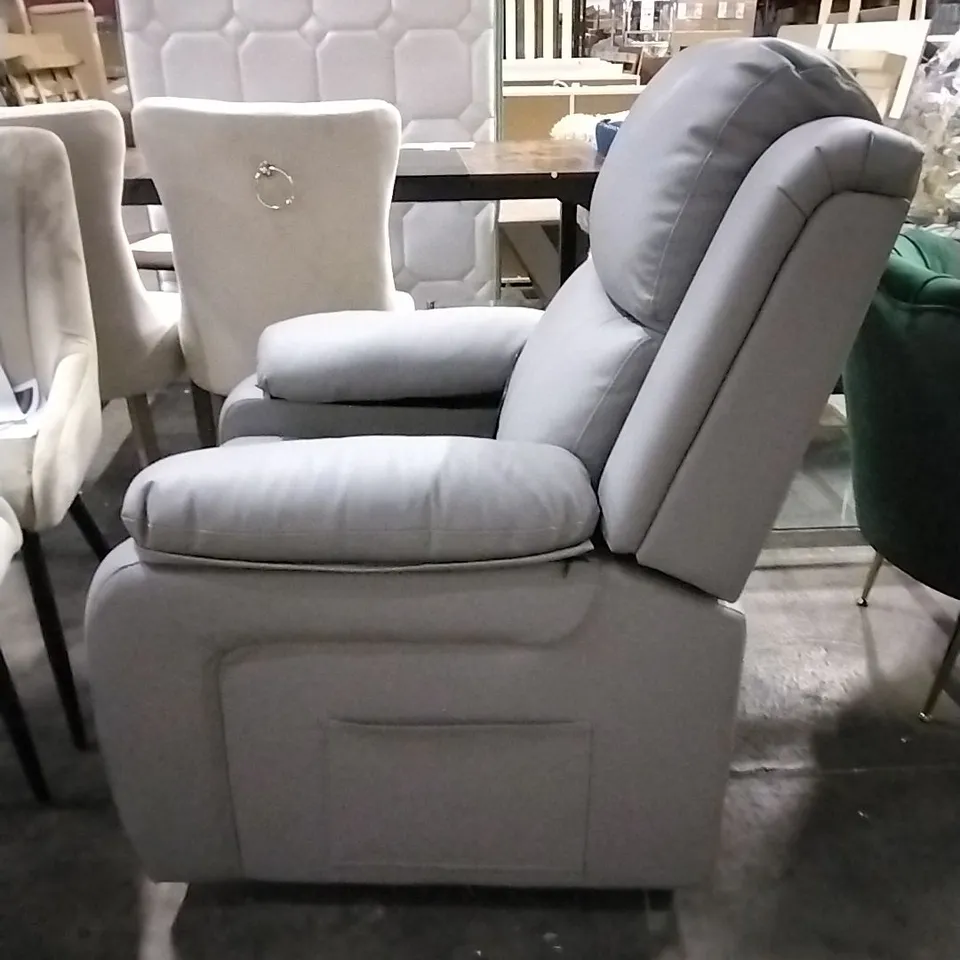 GREY LEATHER POWER LIFT MASSAGE CHAIR
