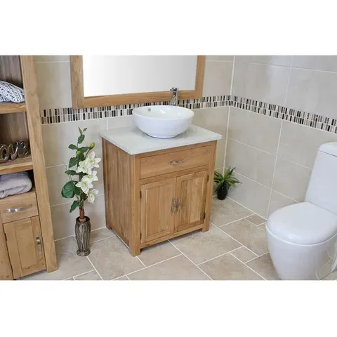 BOXED LIA 750mm SINGLE BATHROOM VANITY WITH VESSEL CERAMIC BASIN (3 BOXES)