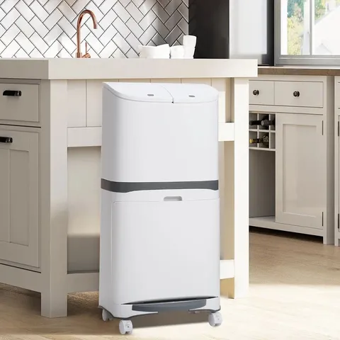 BOXED CALEL PLASTIC STEP ON KITCHEN TRASH CAN - 48L