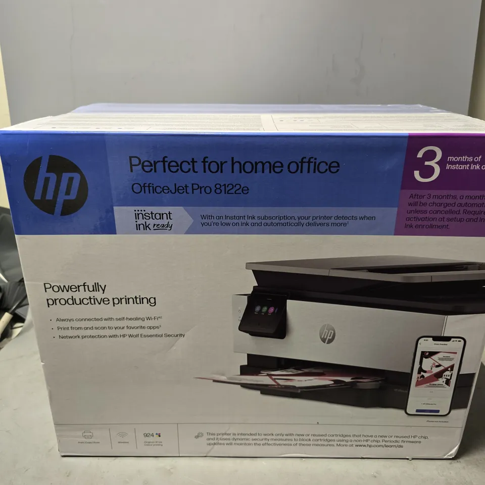 BOXED HP OFFICE JET PRO 8122E PRINTER