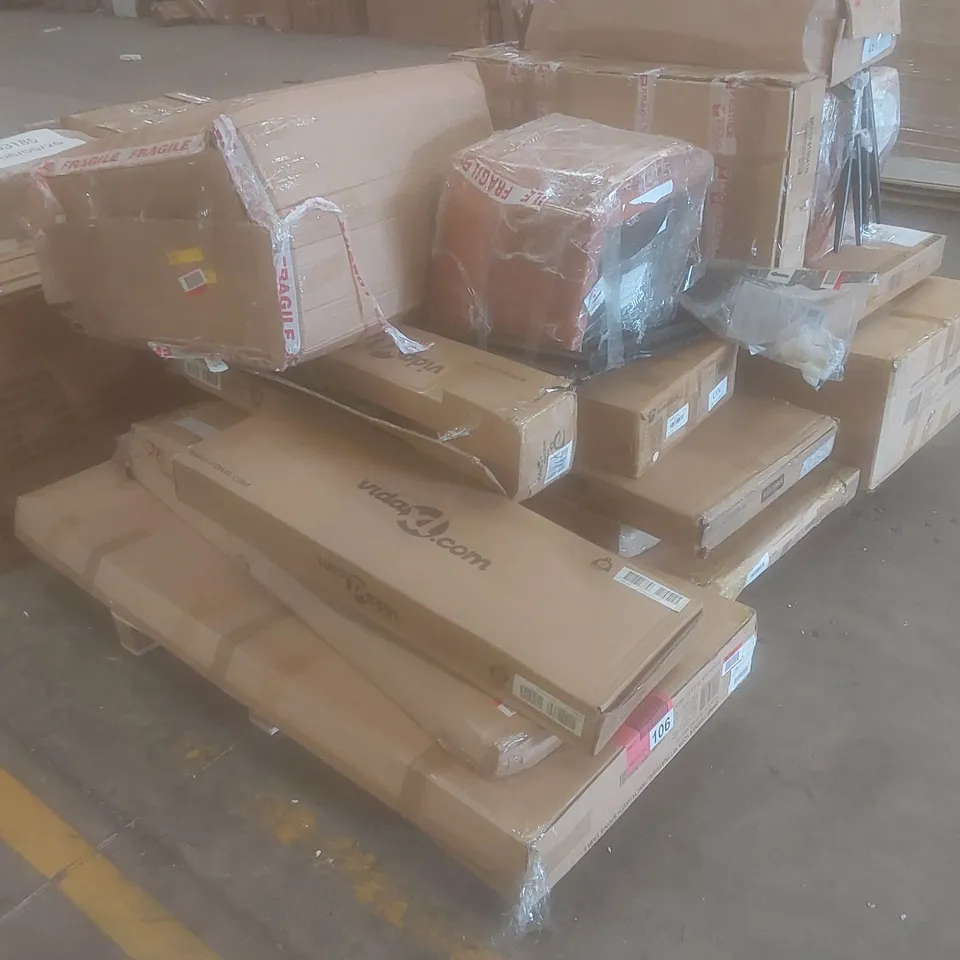 PALLET CONTAINING ASSORTED HOUSEHOLD FURNITURE PARTS
