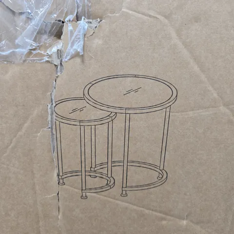 BOXED ARUBA NEST OF LAMP TABLES - CHROME