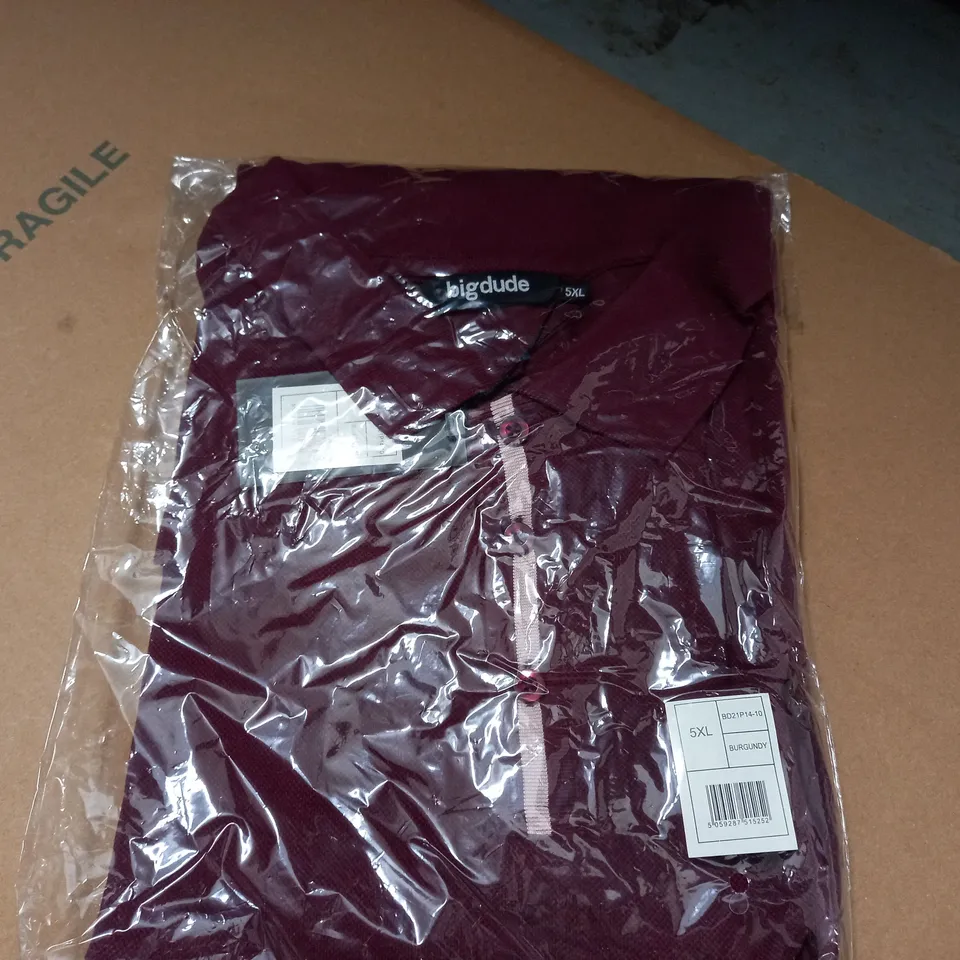 BIGDUDE BURGUNDY POLO SHIRT - SIZE 5XL