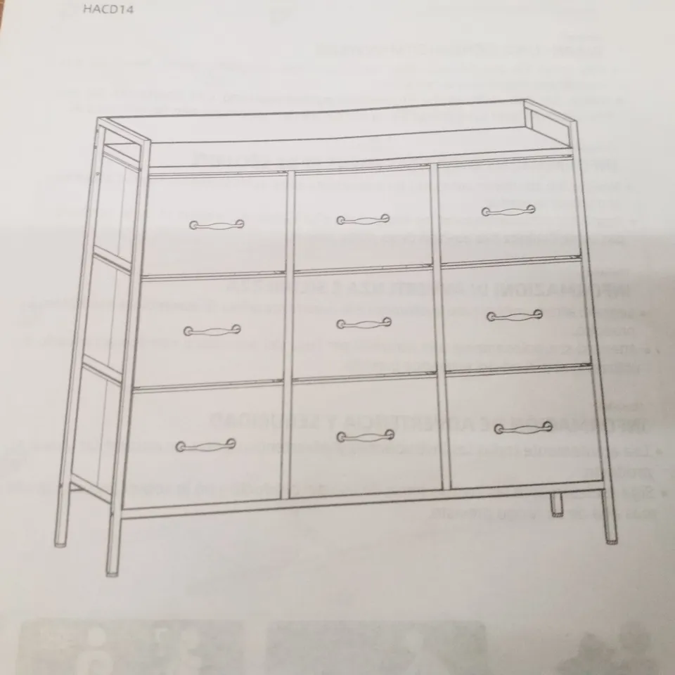 BOXED 9 DRAWER CHEST OF DRAWERS 