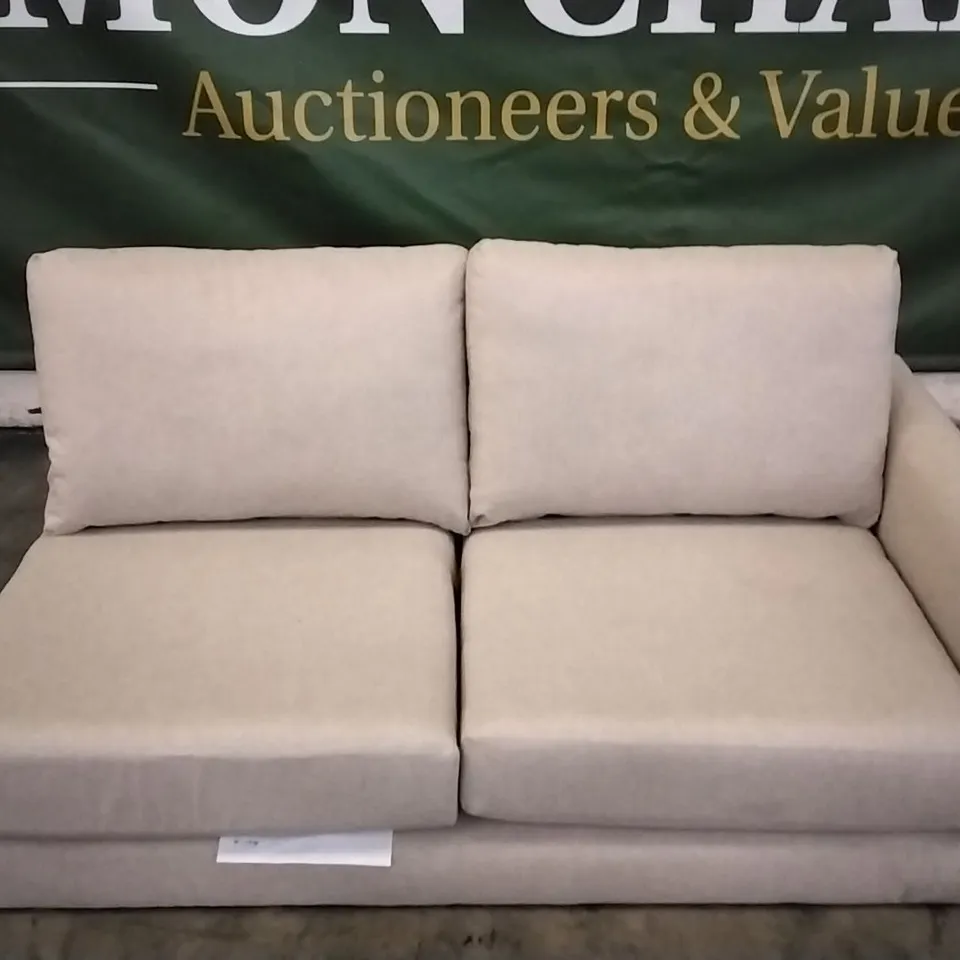 QUALITY BRITISH DESIGNER CREAM FABRIC CORNER GROUP SOFA SECTION 