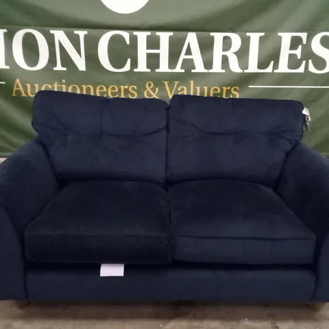 QUALITY THE LOUNGE CO DESIGNER 2.5 SEATER SOFA - DARK BLUE FABRIC