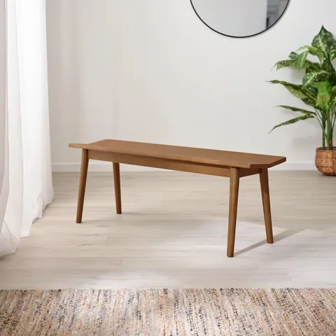 BOXED AOIBHEANN WALNUT SOLID WOOD BENCH - TRADITIONAL RUSTIC FARMHOUSE KITCHEN STYLE (1 BOX)