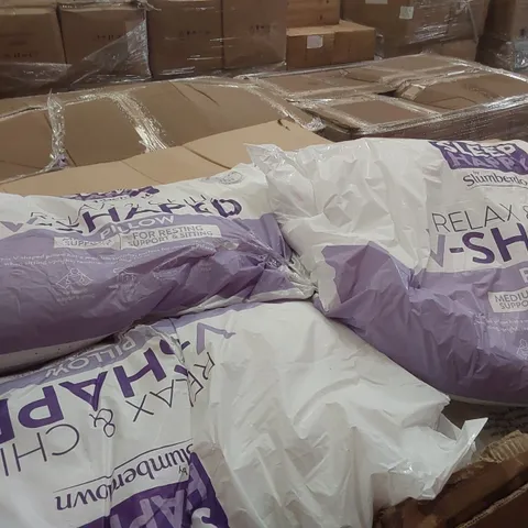 PALLET CONTAINING A VERY LARGE QUANTITY OF ASSORTED PILLOWS AND RELATED BEDDING PRODUCTS ECT