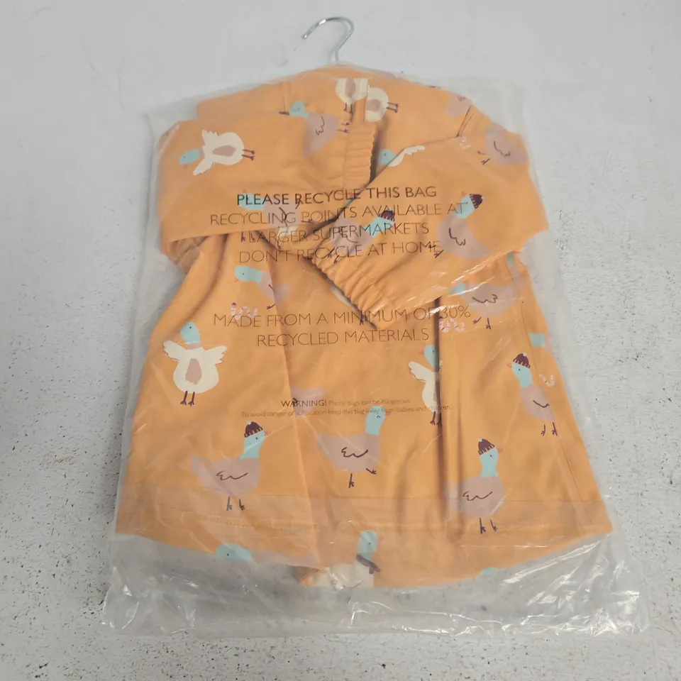JOHN LEWIS DUCK THEMED WATERPROOF JACKET IN YELLOW - 9/12 MONTHS