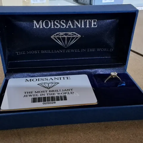 MOISSANITE YELLOW GOLD 1.35CT SOLITAIRE RING 