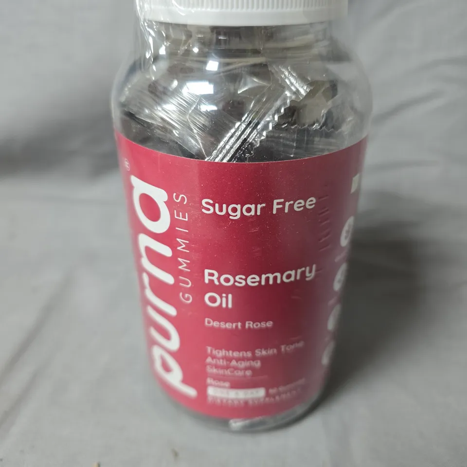 BOX OF APPROXIMATELY 24 JARS OF PURNA  ROSEMARY OIL DESERT ROSE SUGAR FREE SKIN CARE OIL –EXPIRY DATE 2024