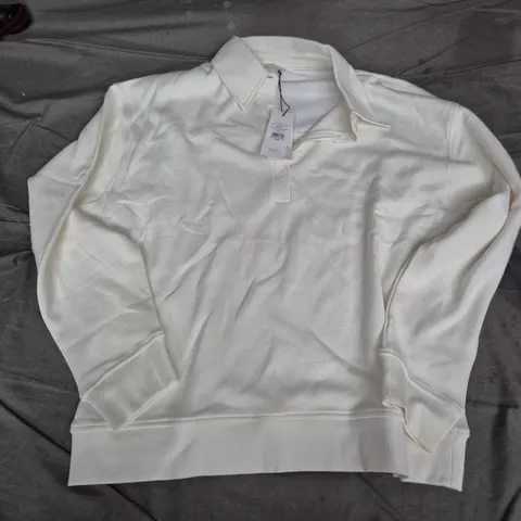 THE WHITE COMPANY ULTIMATE RUGBY SWEATSHIRT – IVORY – UK SIZE MEDIUM (M)