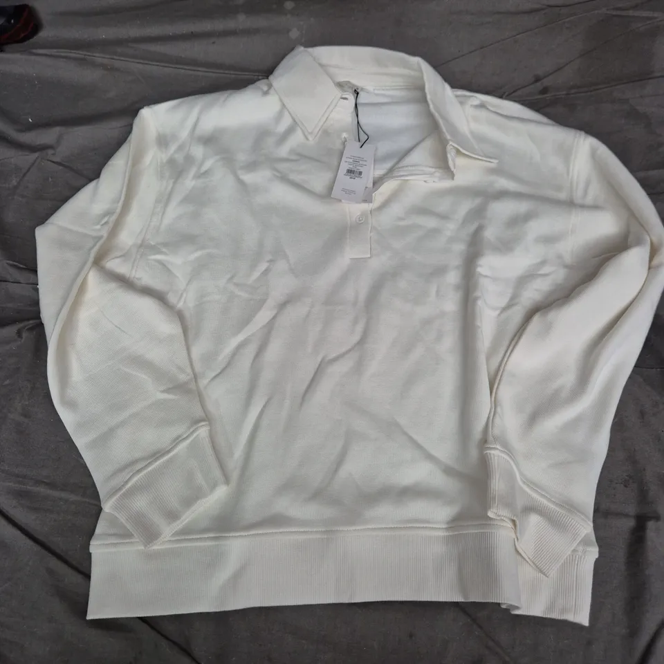 THE WHITE COMPANY ULTIMATE RUGBY SWEATSHIRT – IVORY – UK SIZE MEDIUM (M)