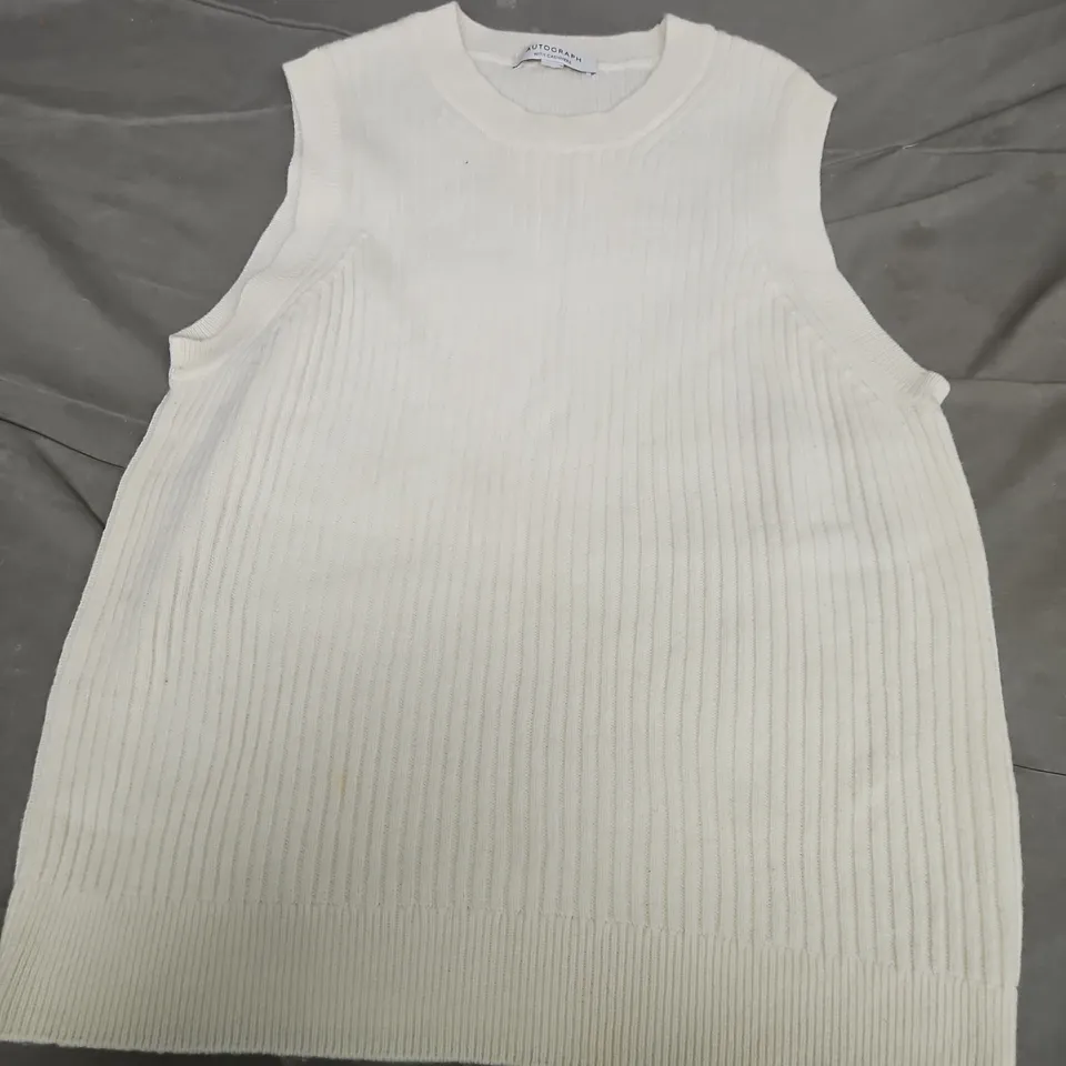 AUTOGRAPH WITH CASHMERE SLEEVELESS TOP IN CREAM - SIZE UNSPECIFIED