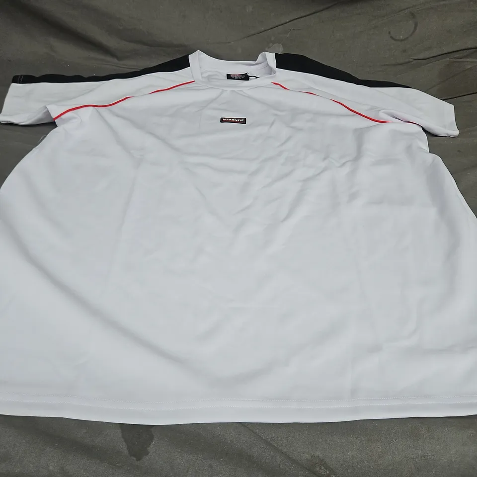 MCKENZIE LOGO T-SHIRT, WHITE/BLACK- UK SIZE 4XL