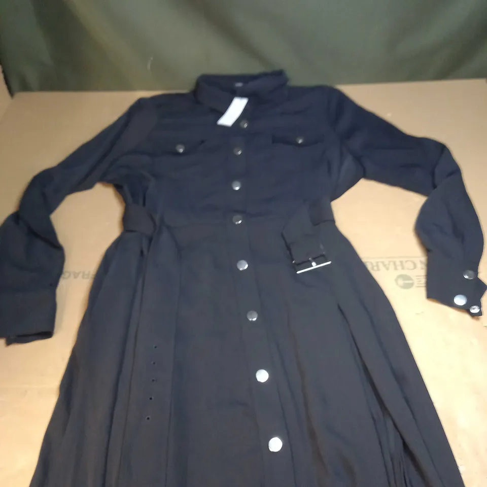 KAREN MILLEN PLUS SIZE SOFT TAILORED PLEAT PANEL SLEEVED BELTED MIDI DRESS SIZE 18