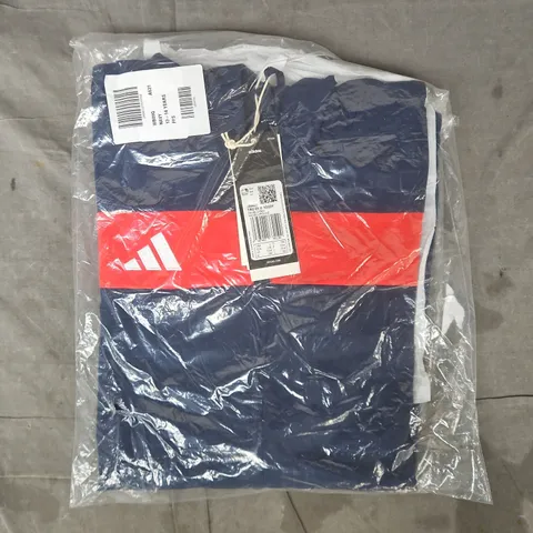 BAGGED ADIDAS KIDS TRACK HOODIE IN NAVY/RED SIZE 13-14YEARS