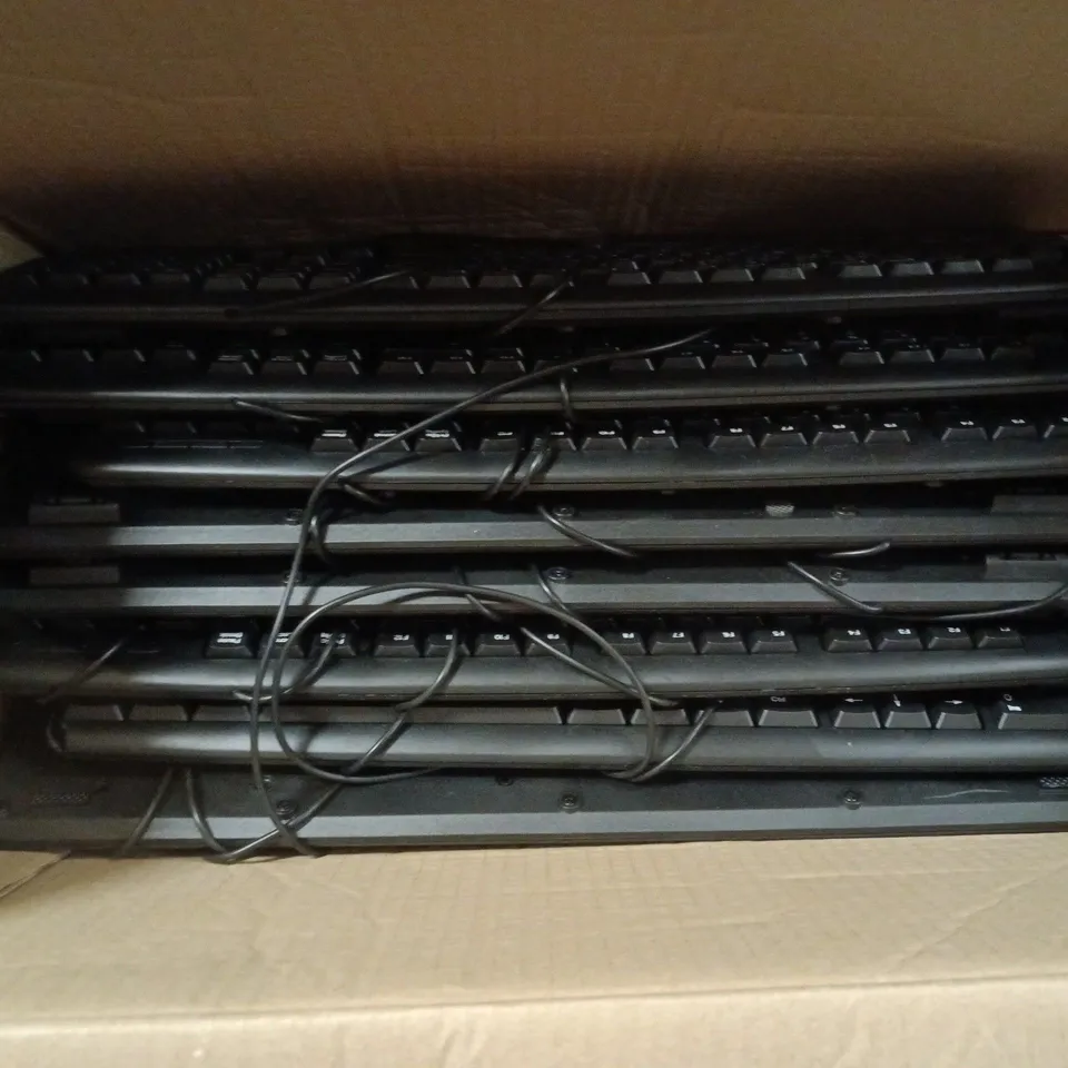 8 ASSORTED BLACK WIRED KEYBOARDS