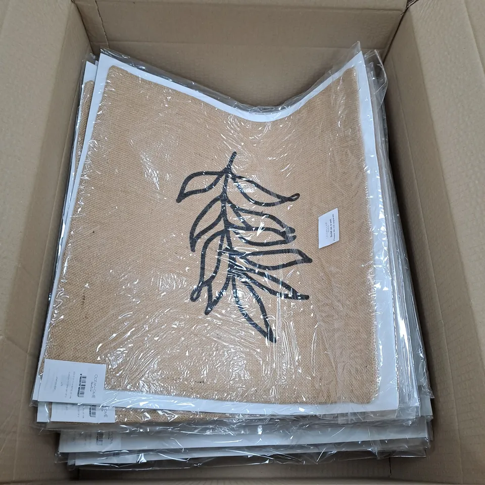 BOX OF APPROXIMATELY 24 OCEANHOME JUTE CUSHION COVERS SETS - 2 PER SET