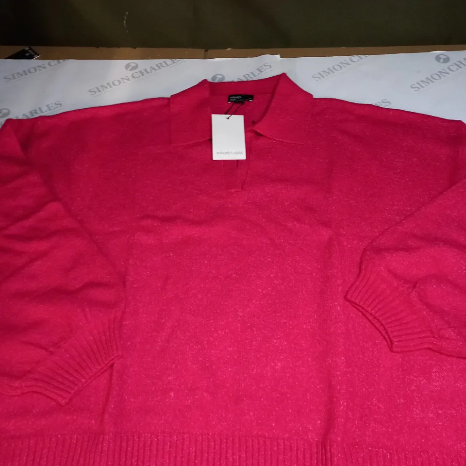 NOBODYS CHILD OPEN COLLAR JUMPER SIZE L