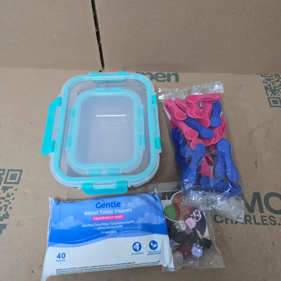 APPROXIMATELY 20 ASSORTED HOUSEHOLD PRODUCTS TO INCLUDE STORAGE CONTAINERS, MOIST TOILET TISSUES, HOME DECOR ETC 