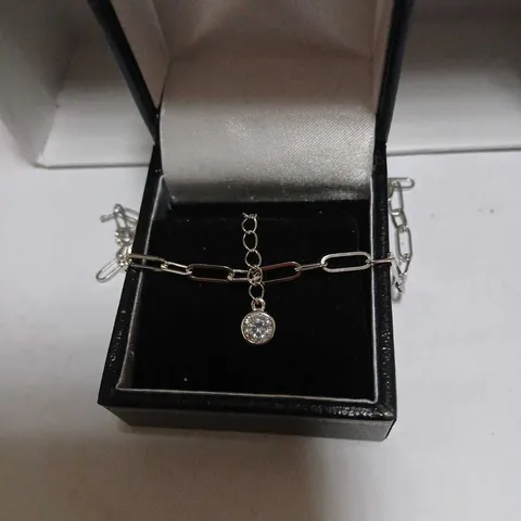 DIAMONIQUE 0.5CT TW PAPERCLIP BRACELET STERLING SILVER 