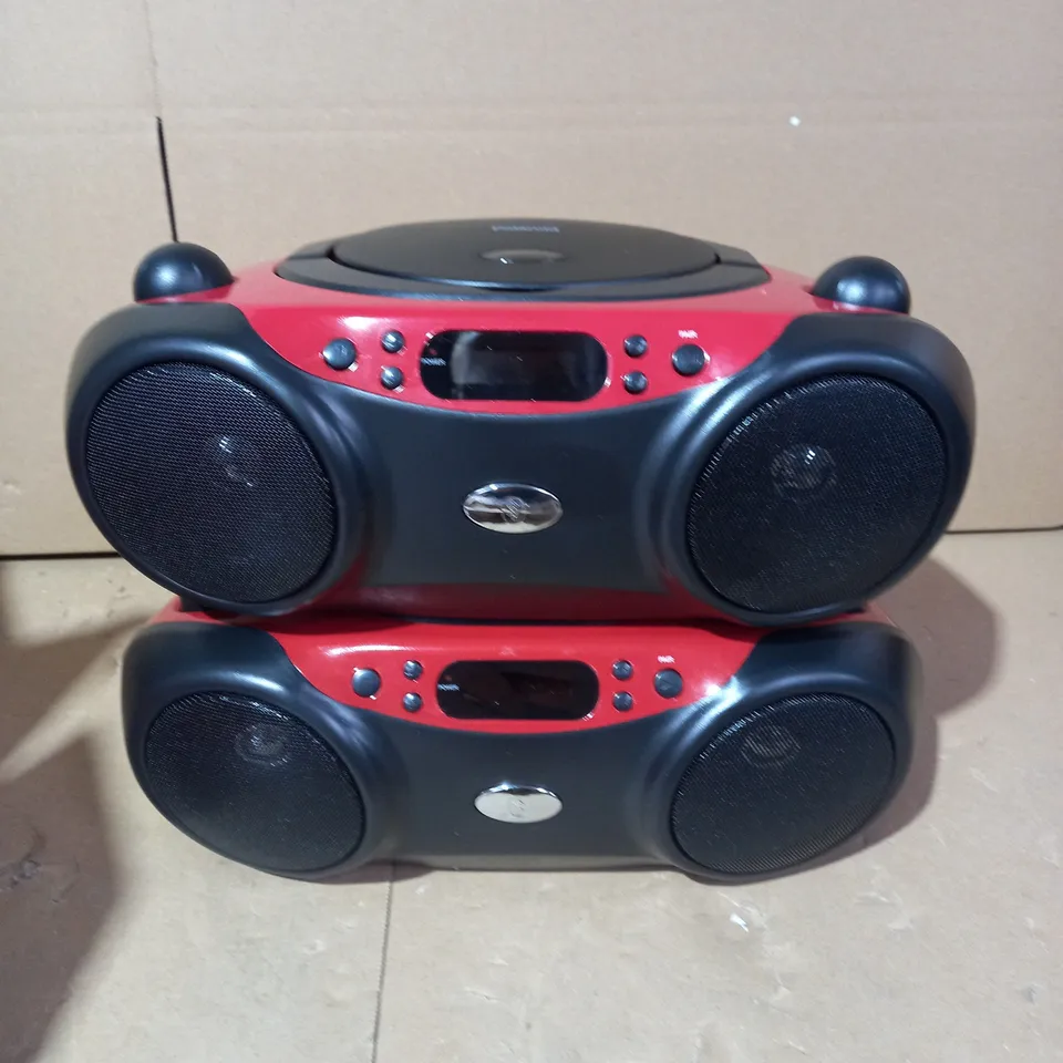 LOT OF 2 POLAROID BLUETOOTH CD BOOMBOXES