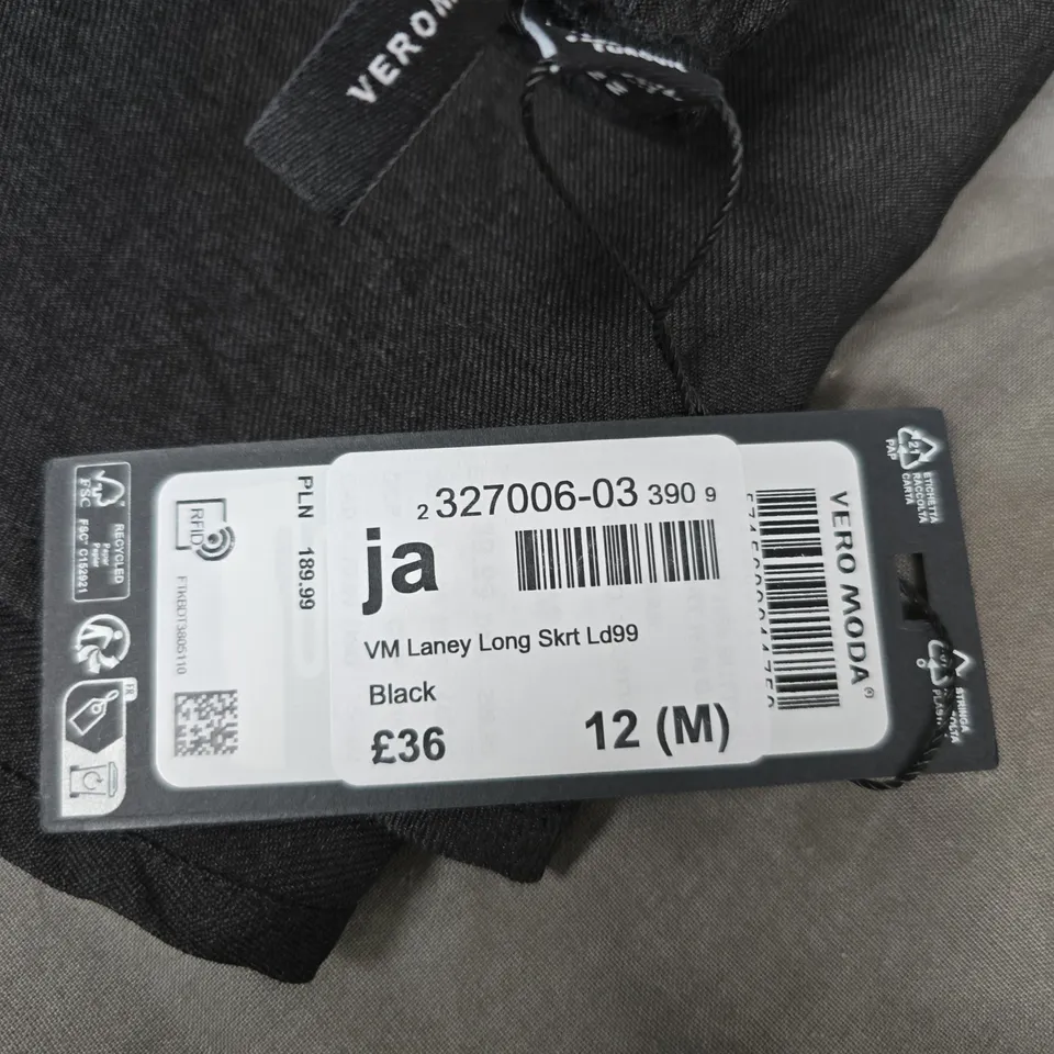 VERO MODA LANEY LONG SKIRT – BLACK – SIZE 12