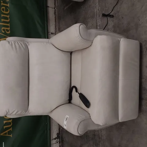 QUALITY BRITISH DESIGNER G PLAN NEWBURY POWER RECLINING DUEL ELEVATE EASY CHAIR REGENT CHALK LEATHER