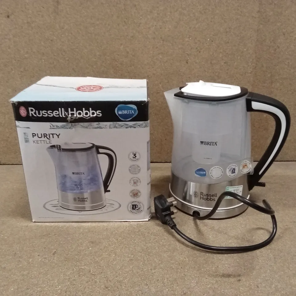 BOXED RUSSELL HOBBS PURITY BRITA CLEAR KETTLE - 22851