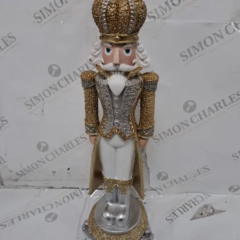 BEADED EFFECT NUTCRACKER - GOLD/SILVER COLOUR