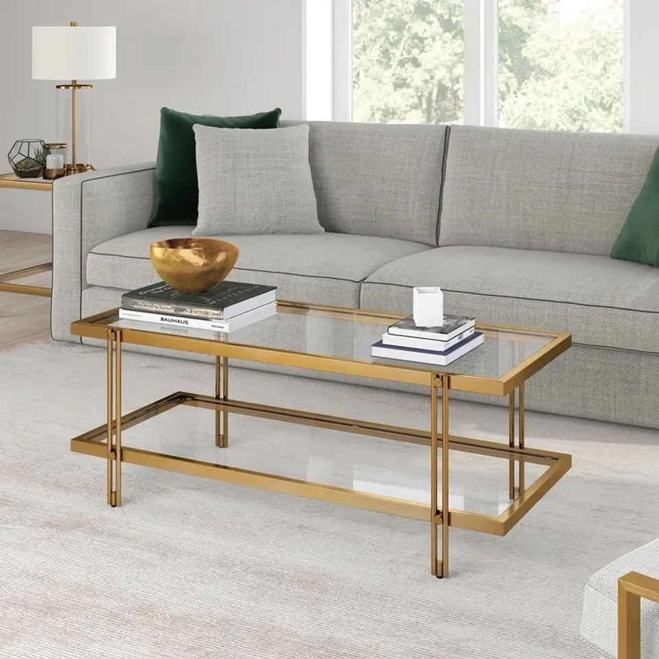 BOXED COFFEE TABLE WITH STORAGE WHITE 
